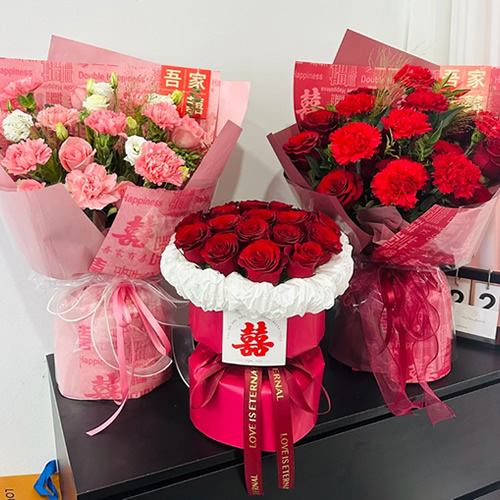 订婚鲜花：幸福起航 三件套 3束