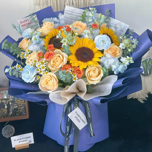 鲜花：念念不忘 11枝混搭