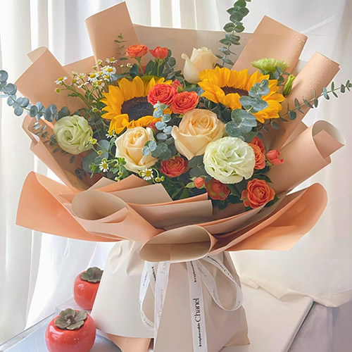 鲜花：心向阳开 2枝向日葵