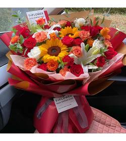 鲜花：唯一依偎 33枝混搭