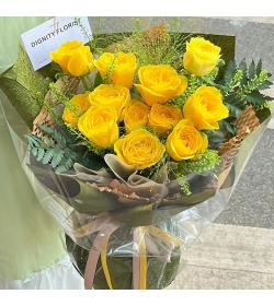 鲜花：一片真情 11枝黄玫瑰
