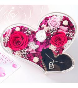 永生花：心心相印 玫红色款