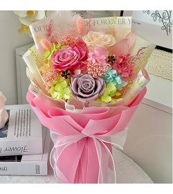 永生花：粉色小花束