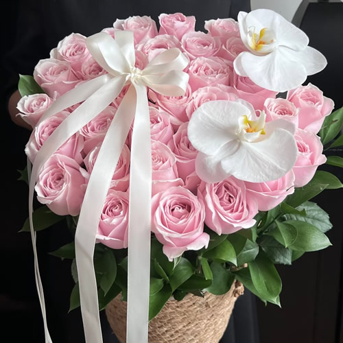 鲜花：至死不渝 33枝粉玫瑰