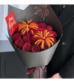 鲜花：一路繁花 19枝红玫瑰