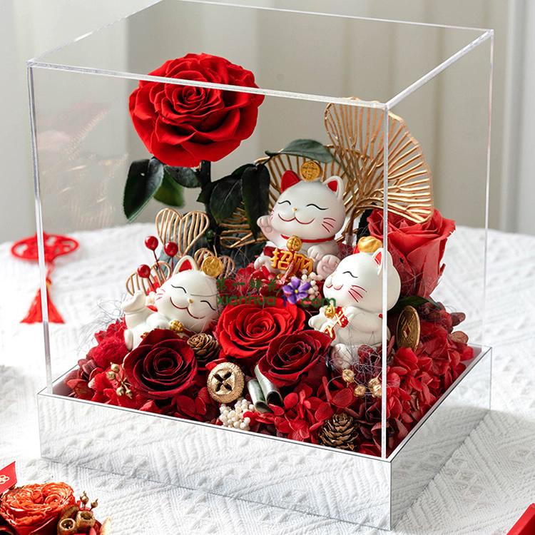 招财猫三小只 红色款